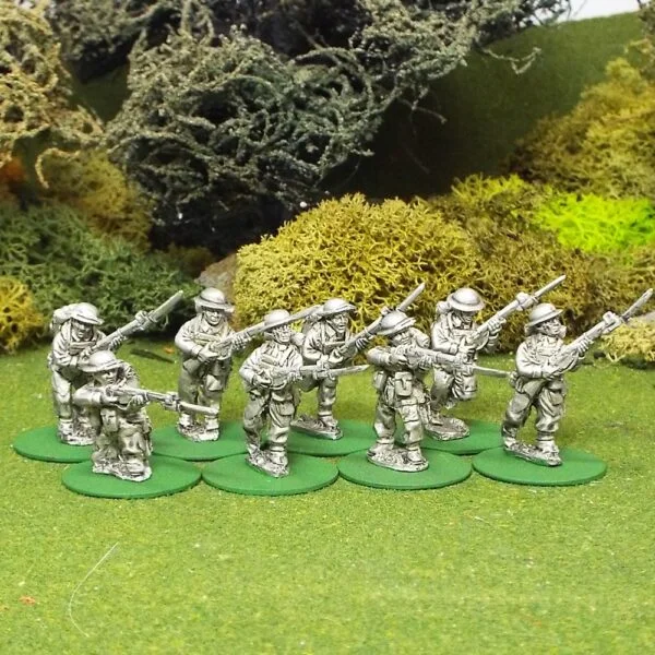 BEF Riflemen with bayonets attached.