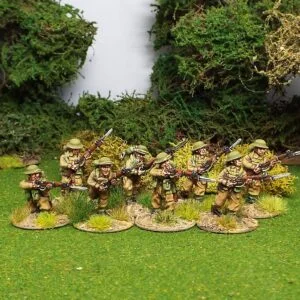 BEF Riflemen with bayonets attached.