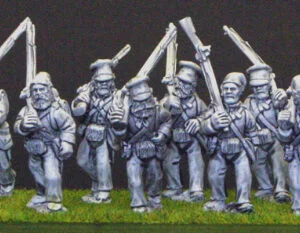 British infantry marching with variant poses and equipment