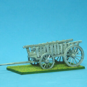 Colonial supply wagon, open slatted sides.