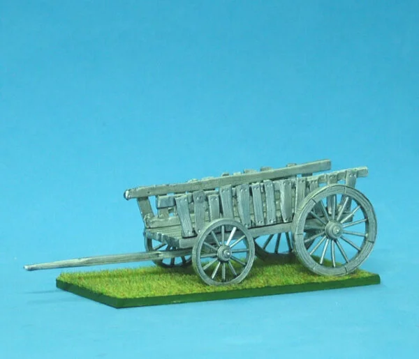 Colonial supply wagon, open slatted sides.