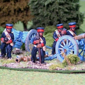 British Artillery crew firing.