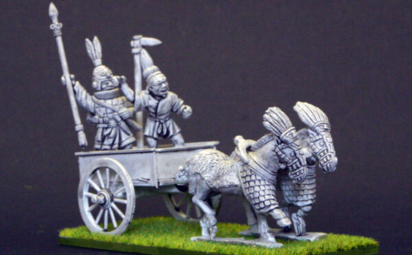 Shang 2 horse chariot and with noble with spear.