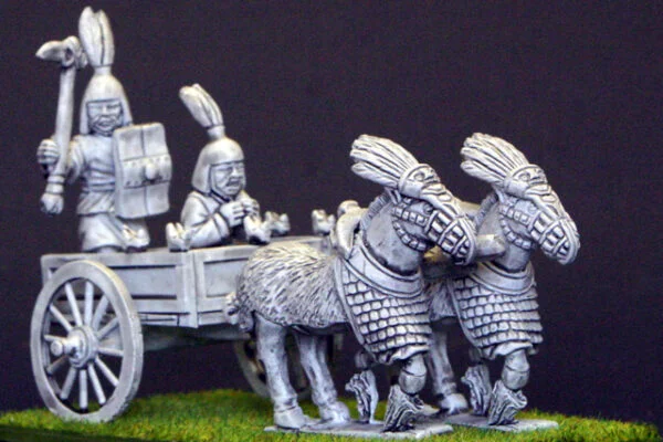 Zhou 2 horse chariot Noble with hand weapon.