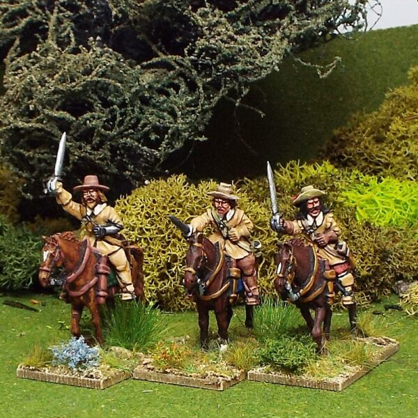 Troopers with sword, Buff Coat, Brimmed Hat, Walking Horses.