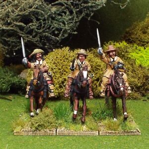 Troopers with sword, Buff Coat, Brimmed Hat, Galloping Horses.