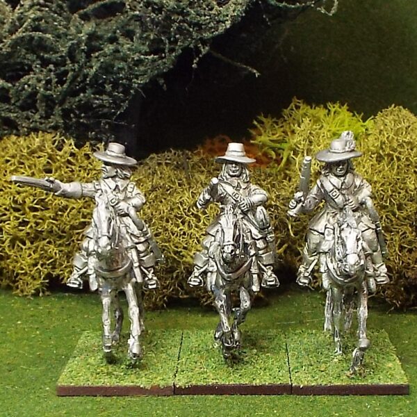 Troopers with Pistols, Buff Coat, Brimmed Hat, Galloping Horses.