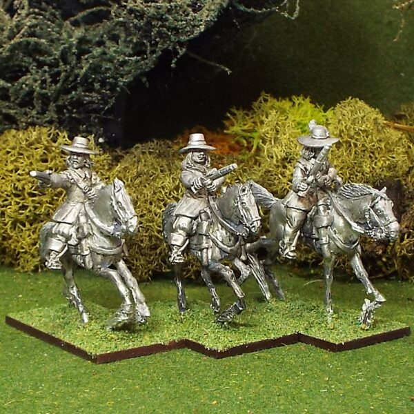 Troopers with Pistols, Buff Coat, Brimmed Hat, Galloping Horses.