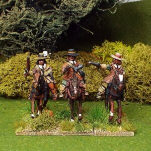 Troopers with Pistols, Buff Coat, Brimmed Hat, Galloping Horses.