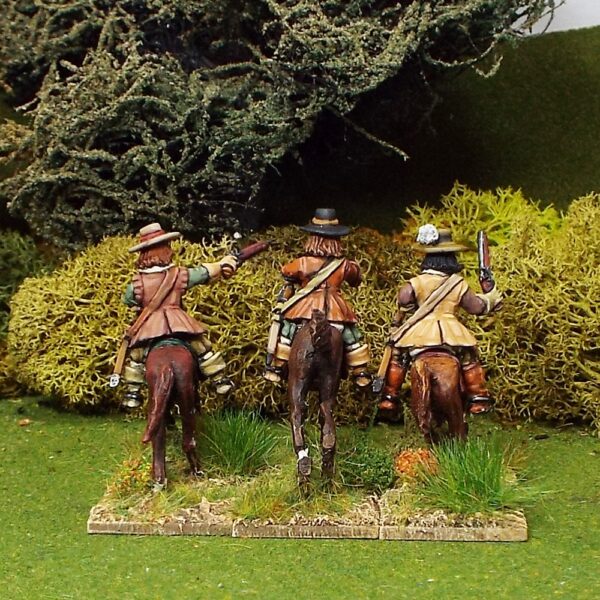 Troopers with Pistols, Buff Coat, Brimmed Hat, Galloping Horses.