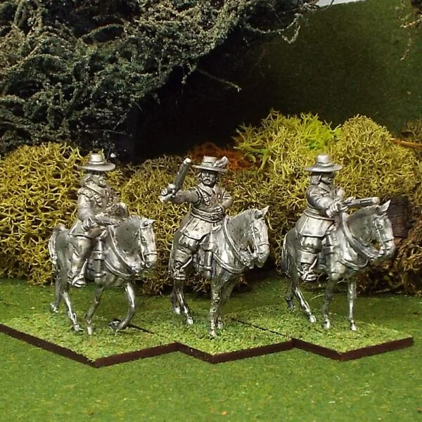 Armoured Troopers with Pistols, Brimmed Hat, Walking Horses.