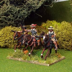 Armoured Troopers with Pistols, Brimmed Hat, Galloping Horses.