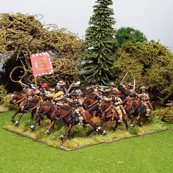 Armoured Cavalry with sword wearing Brimmed Hat.