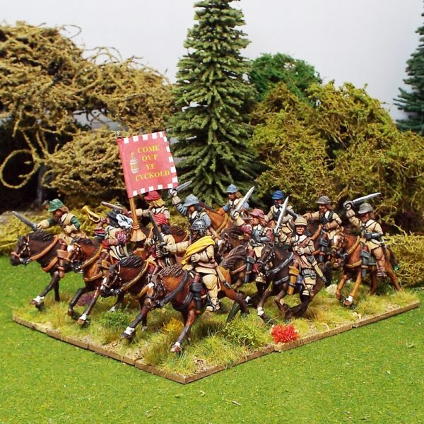 Cavalry with sword wearing Montero Cap.