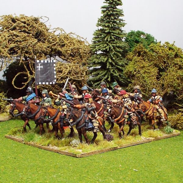 Cavalry with pistol wearing Montero Cap.