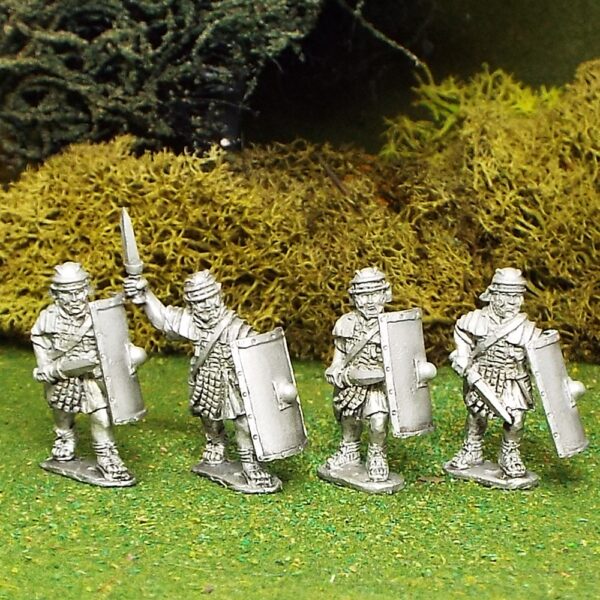 Legionaries with Gladius and rectangular scutum.