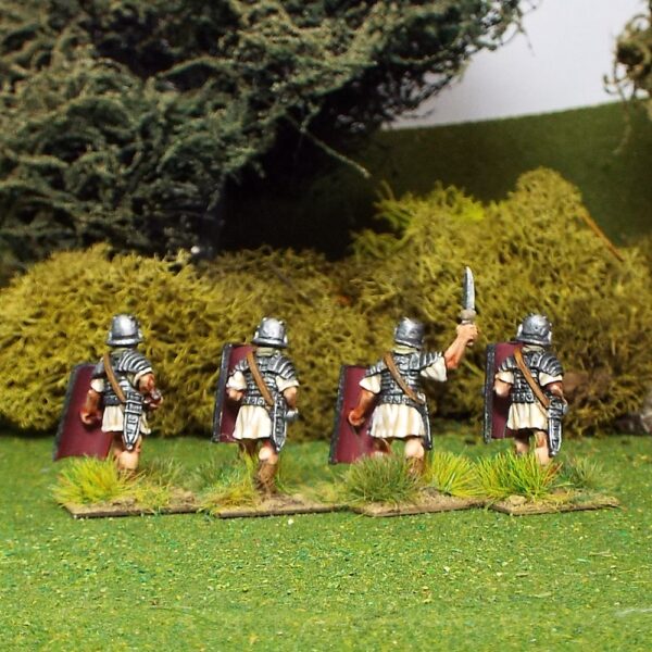 Legionaries with Gladius and rectangular scutum.