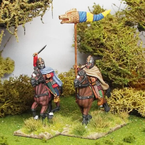 Mounted Saxon Chieftan and Standard Bearer.