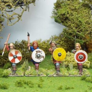 Duguth shieldwall. Duguth shieldwall. Contains 4 figures , shields and assorted weapons.