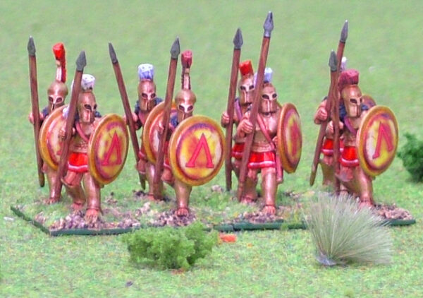 Spartan Hoplite wearing bell cuirass advancing.