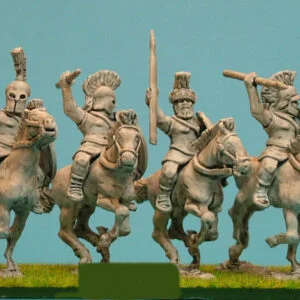 Heavy cavalry with javelins and shield.