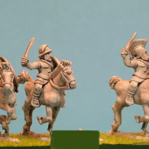 Heavy cavalry with swords and shield.