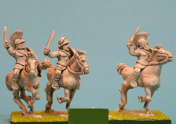 Heavy cavalry with swords and shield.