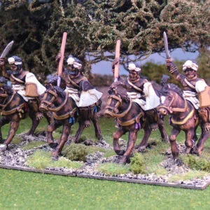 Cavalry with javelin and bell shield.