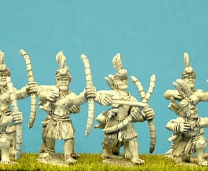 Forest Indians with bow.