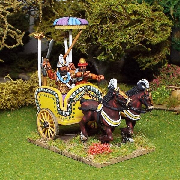 Porus in Light Chariot with Umbrella Bearer.