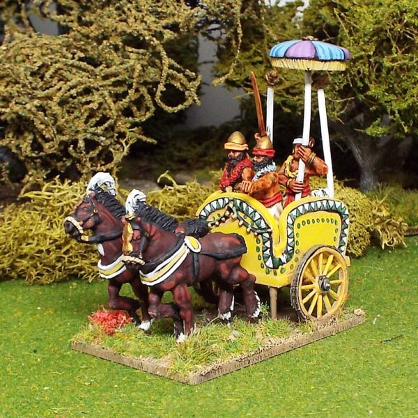 General in Light Chariot with Umbrella Bearer.