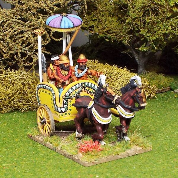 General in Light Chariot with Umbrella Bearer.