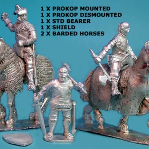 Procop mounted and foot with Standard Bearer