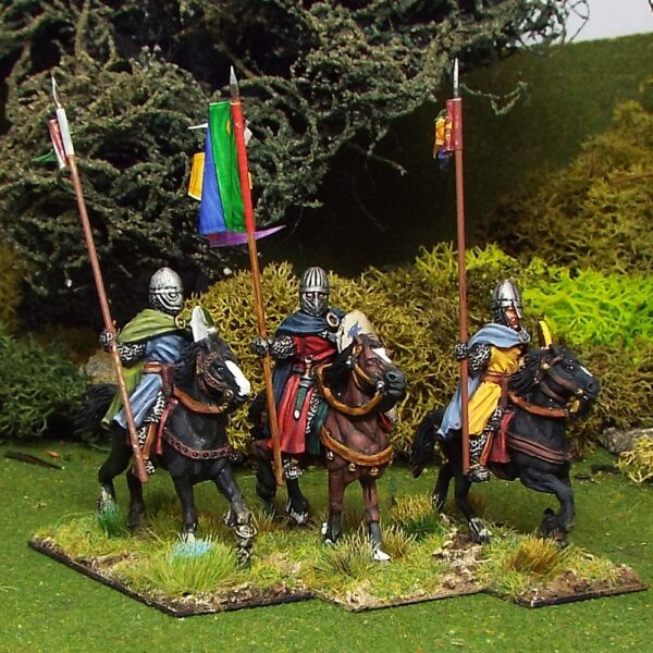 Mounted Knights or Sergeants with cloaks.