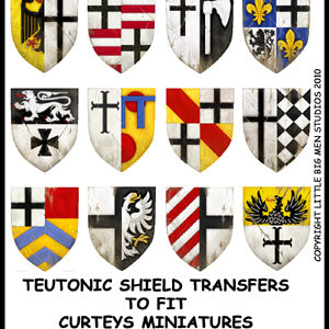 Teutonic shield transfers to fit Early Medieval small heater shields.