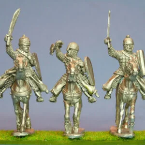 Mounted Knights 3, scale-lamellar, hand weapons, charging unbarded horses.