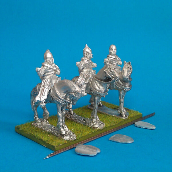 Mounted Knights 1. Wearing mail with lance upright