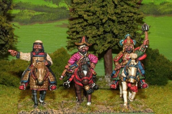 Great Mongol Generals. Contains 3 mounted figures. Supplied unpainted.