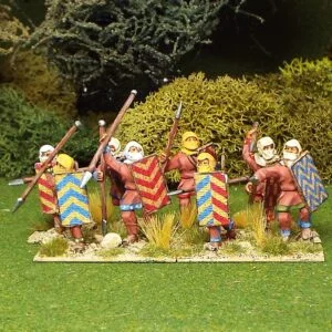 Persian Spearmen with wicker shields and spears.