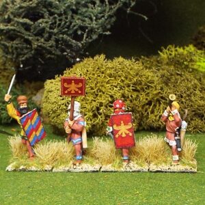 Persian Spearman Command with wicker shields.