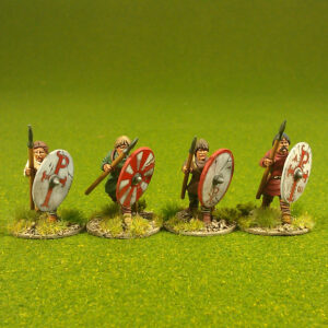 Romano British Warriors advancing with spears.