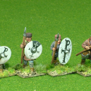 Romano British Warriors advancing with spears.