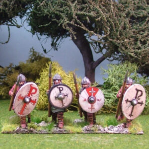 Romano British Warriors advancing with spears.