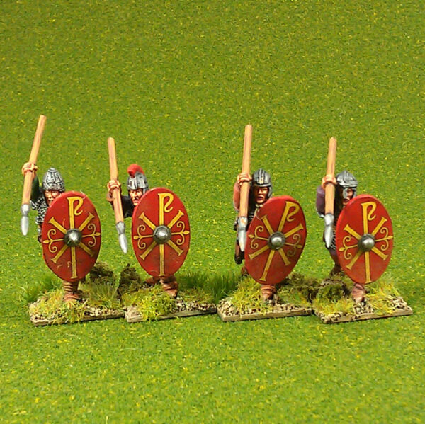 Romano British Armoured Warriors attacking with spears.