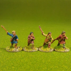 Romano British Slingers bareheaded.