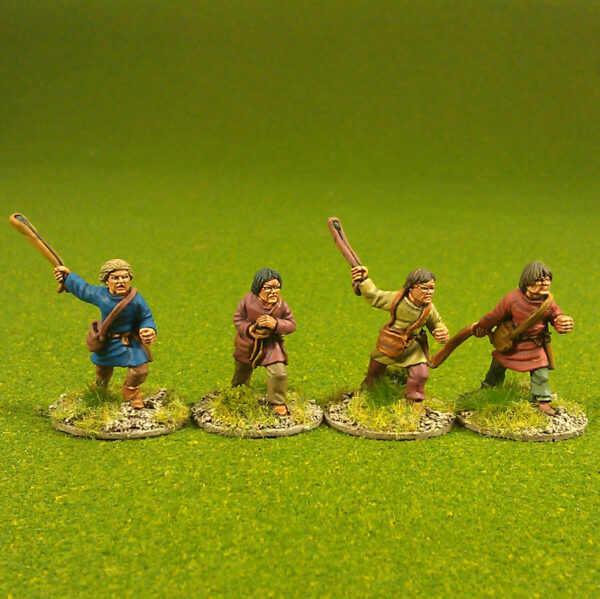 Romano British Slingers bareheaded.