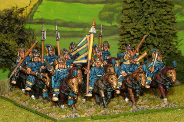 Heavy cavalry on unarmoured horses.