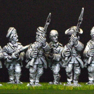 Seven Years War French Infantry in campaign dress advancing.