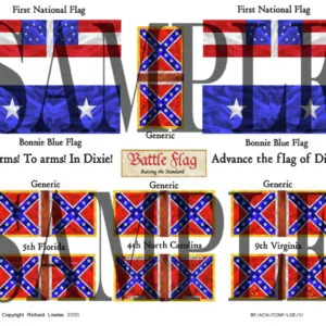 Set A: 25mm First National Flags/Bonnie Blue Flags/Battle Flags