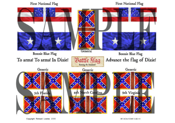 Set A: 25mm First National Flags/Bonnie Blue Flags/Battle Flags